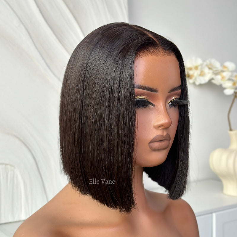 Elle Vane Adjustable Cap Virgin Hair Straight Bob HD Lace Wig