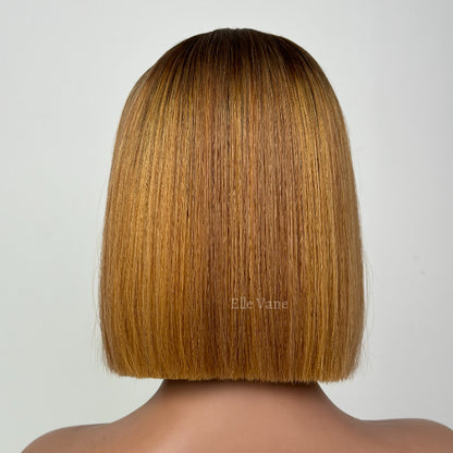 Elle Vane Adjustable Cap Virgin Hair Straight Bob HD Lace Wig
