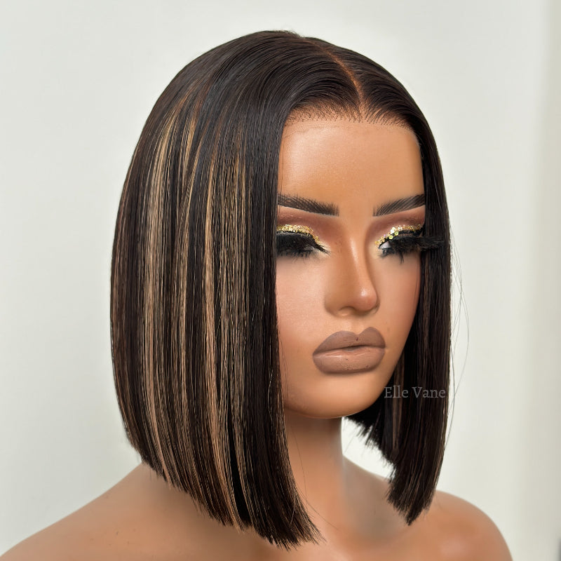 Elle Vane Adjustable Cap Virgin Hair Straight Bob HD Lace Wig