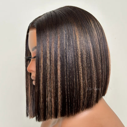Elle Vane Adjustable Cap Virgin Hair Straight Bob HD Lace Wig