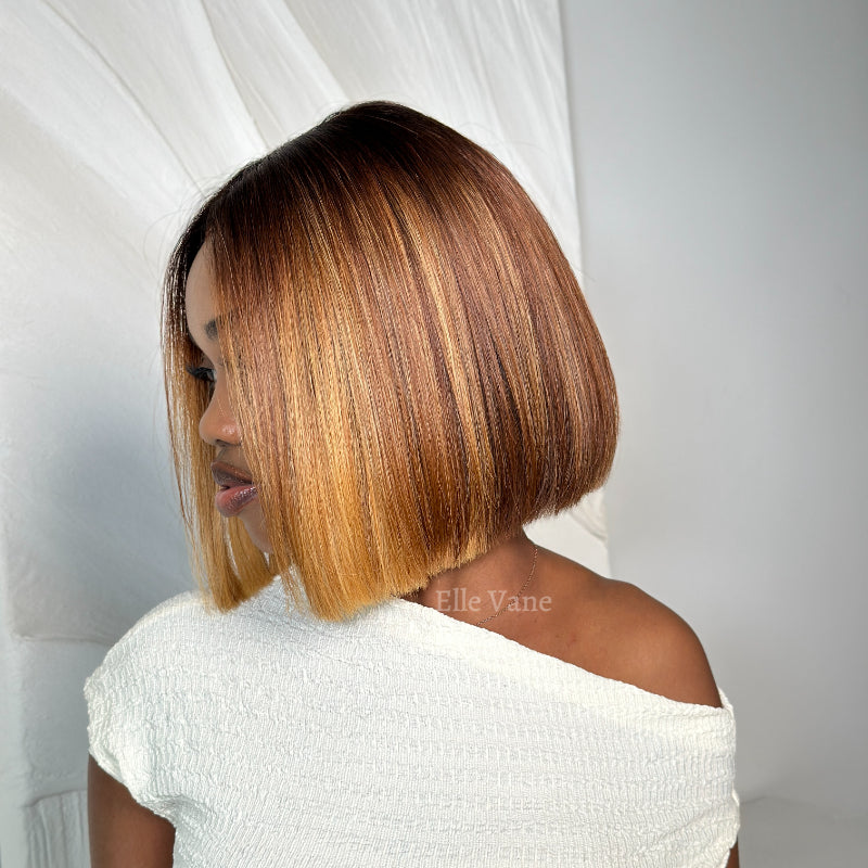 Elle Vane Gradient Honey Blonde 5x5 Lace Bob Wig