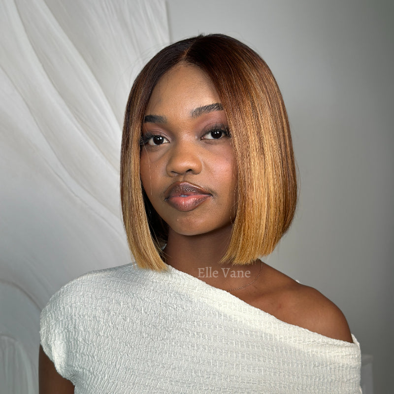 Elle Vane Gradient Honey Blonde 5x5 Lace Bob Wig