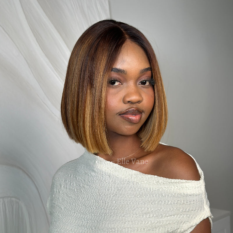 Elle Vane Gradient Honey Blonde 5x5 Lace Bob Wig