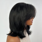Elle Vane Sleek Layered Bob with Face-Framing Swoop Bangs Wig