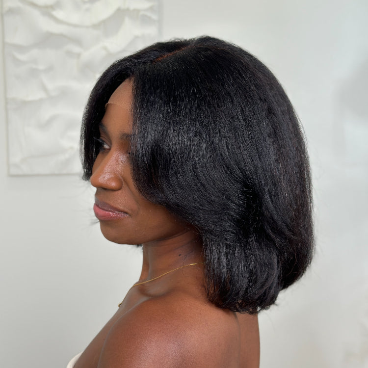 Elle Vane Natural Black layer blowout Kinky Edges Wig