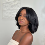 Elle Vane Natural Black layer blowout Kinky Edges Wig