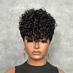 Elle Vane Natural Black Short Pixie Curly Wig