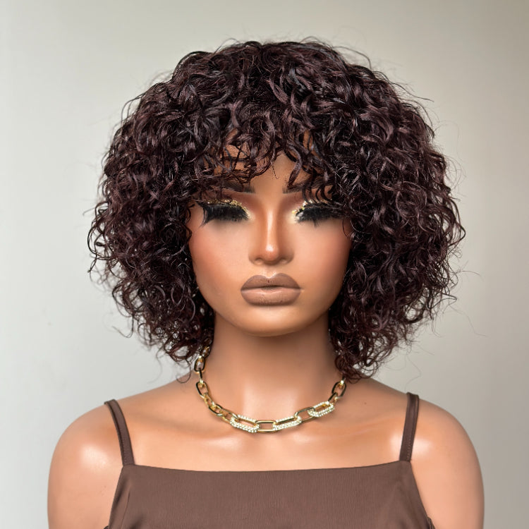 Elle Vane Put On & Go Dark Brown Curly Wig