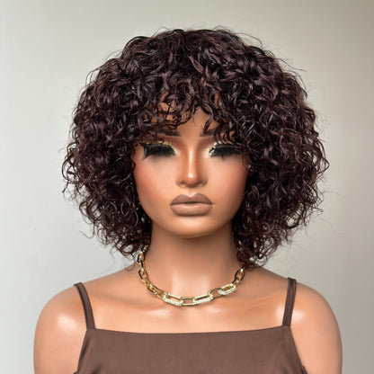 Elle Vane Put On & Go Dark Brown Curly Wig