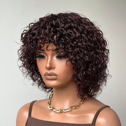 Elle Vane Put On & Go Dark Brown Curly Wig