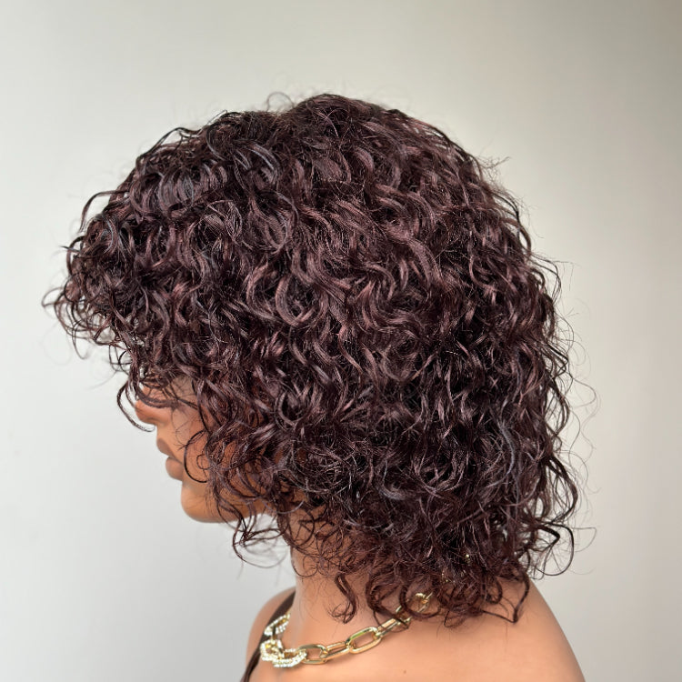 Elle Vane Put On & Go Dark Brown Curly Wig