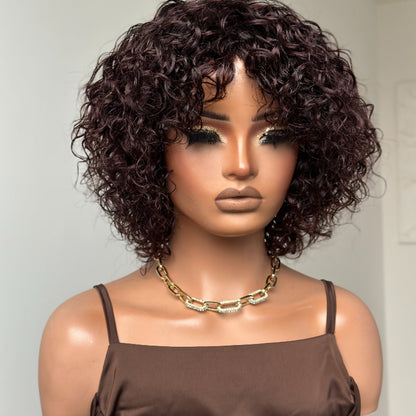 Elle Vane Put On & Go Dark Brown Curly Wig