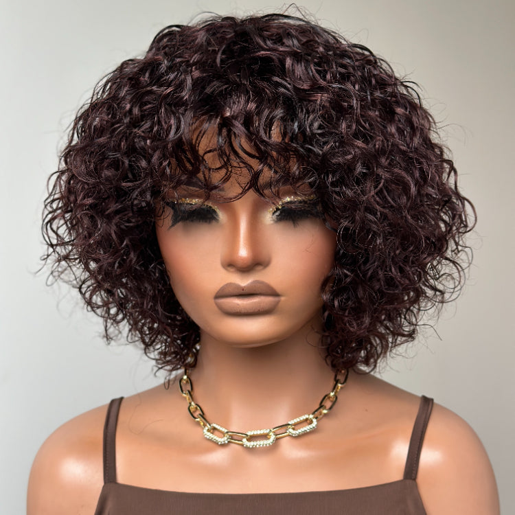 Elle Vane Put On & Go Dark Brown Curly Wig