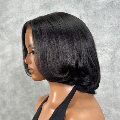Elle Vane Glueless Middle-parted Black 5x5 Lace Bob Wig