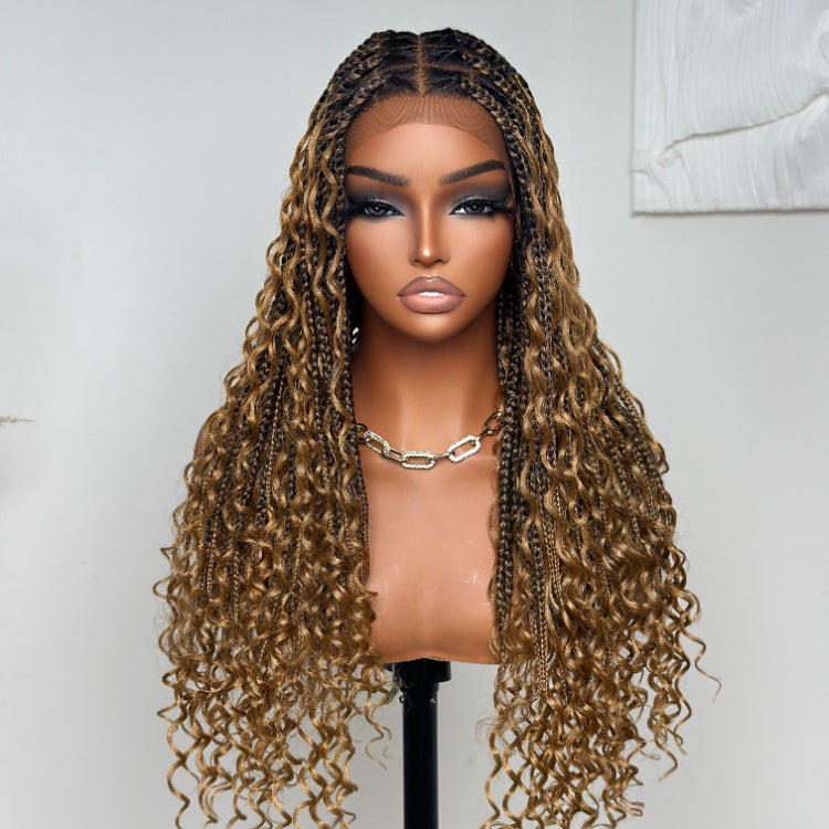 Elle Vane Full Lace Knotless Boho Curls Braided Invisi Drawstring Wig