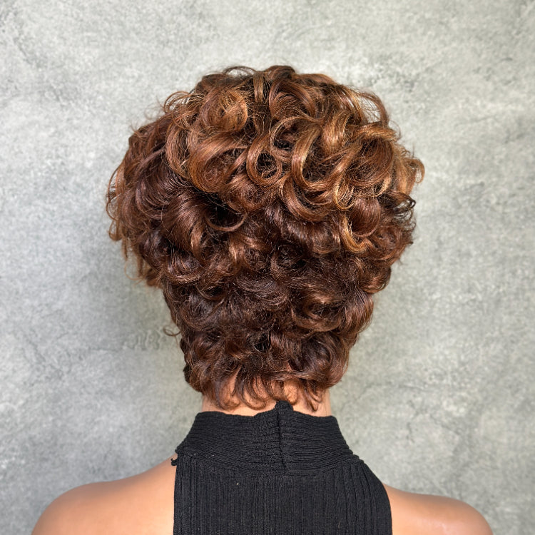 Elle Vane Full Lace Curly Finger Wave Short Glueless Wig