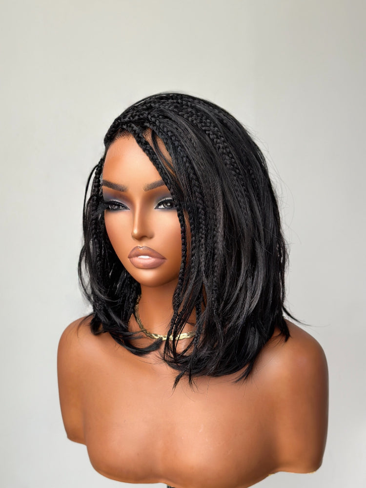 Elle Vane Boho Braids French Curls Full Lace with Braided Top Invisi Drawstring Wig