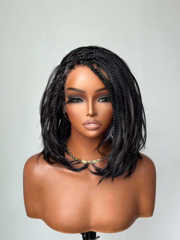 Elle Vane Boho Braids French Curls Full Lace with Braided Top Invisi Drawstring Wig