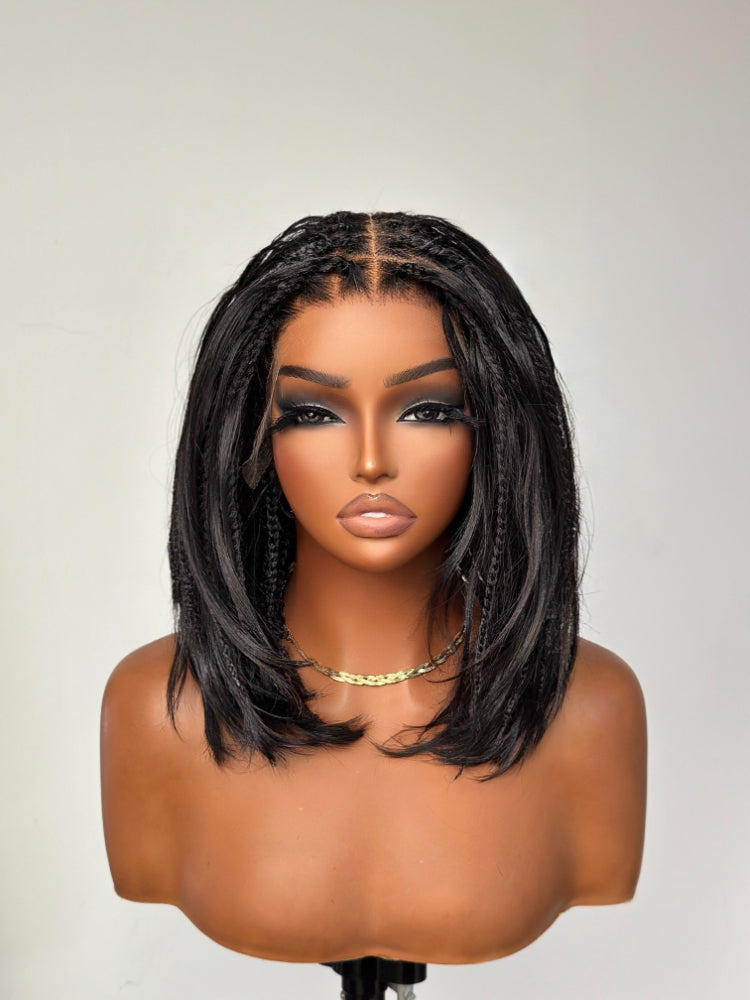 Elle Vane Boho Braids French Curls Full Lace with Braided Top Invisi Drawstring Wig
