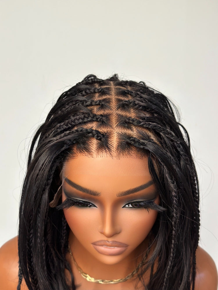 Elle Vane Boho Braids French Curls Full Lace with Braided Top Invisi Drawstring Wig