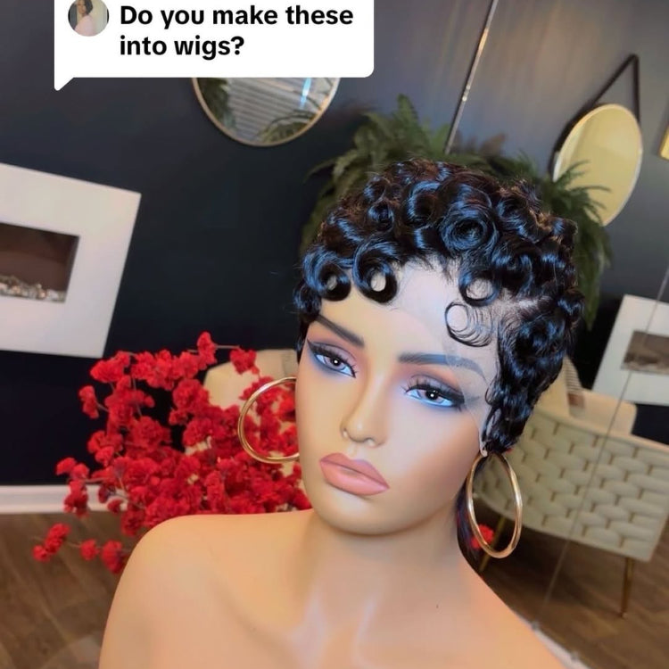 Elle Vane Short Pixie Finger Wave Full Lace Wig