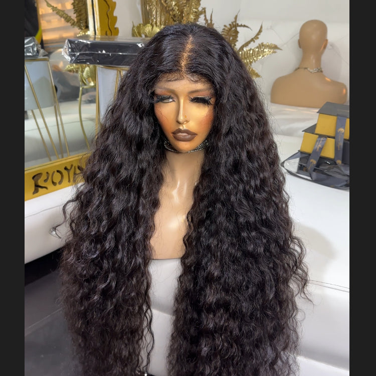 Elle Vane Glueless Luxurious Curls HD Lace Closure With 4C Kinky Edges Pre-cut Wavy Wig