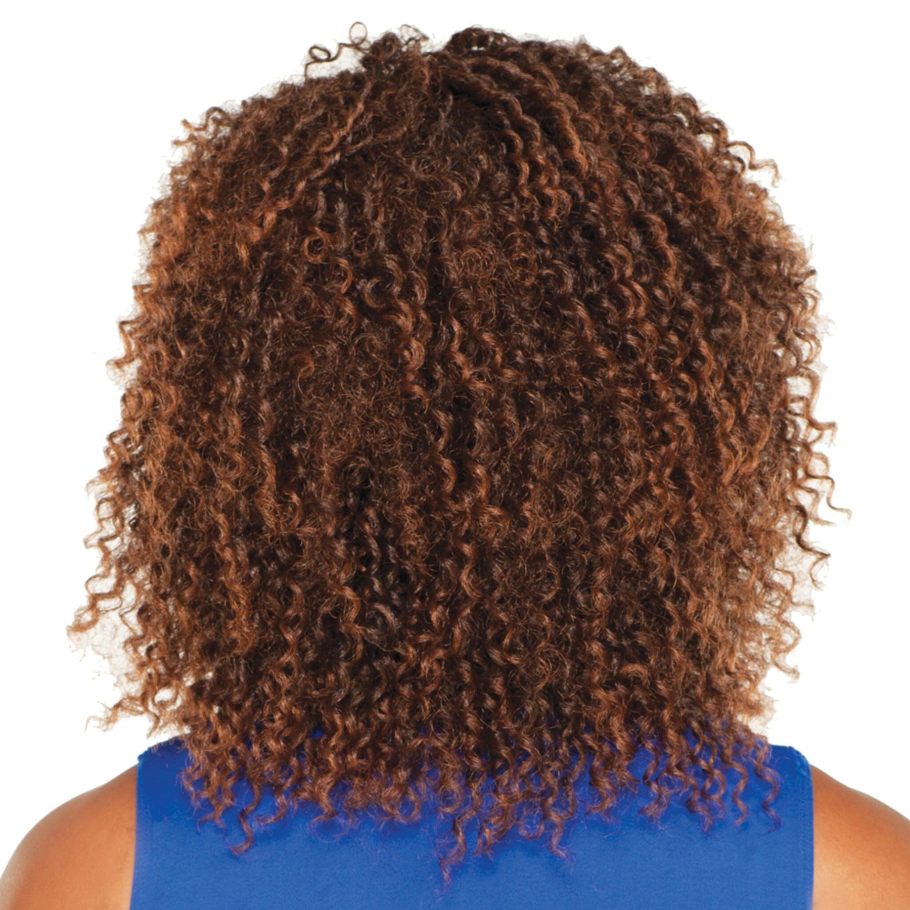 Put On & Go Curly Honey Brown Bob No Lace Human Hair Wig