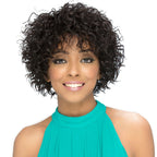 Put On & Go Pixie Curly Natural Black Bob Human Hair Wig