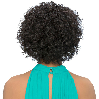 Put On & Go Pixie Curly Natural Black Bob Human Hair Wig