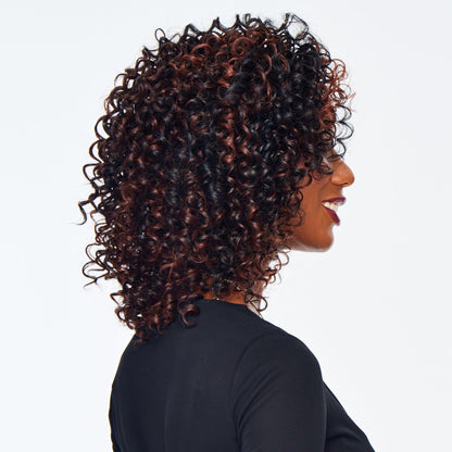 5x5 Lace Pixie Curly Glazed Black Bob Human Hair Wig