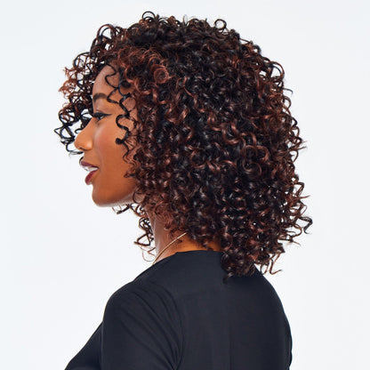 5x5 Lace Pixie Curly Glazed Black Bob Human Hair Wig