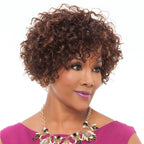 Put On & Go Dark Brown Bob Curly Human Hair Wig