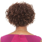 Put On & Go Dark Brown Bob Curly Human Hair Wig