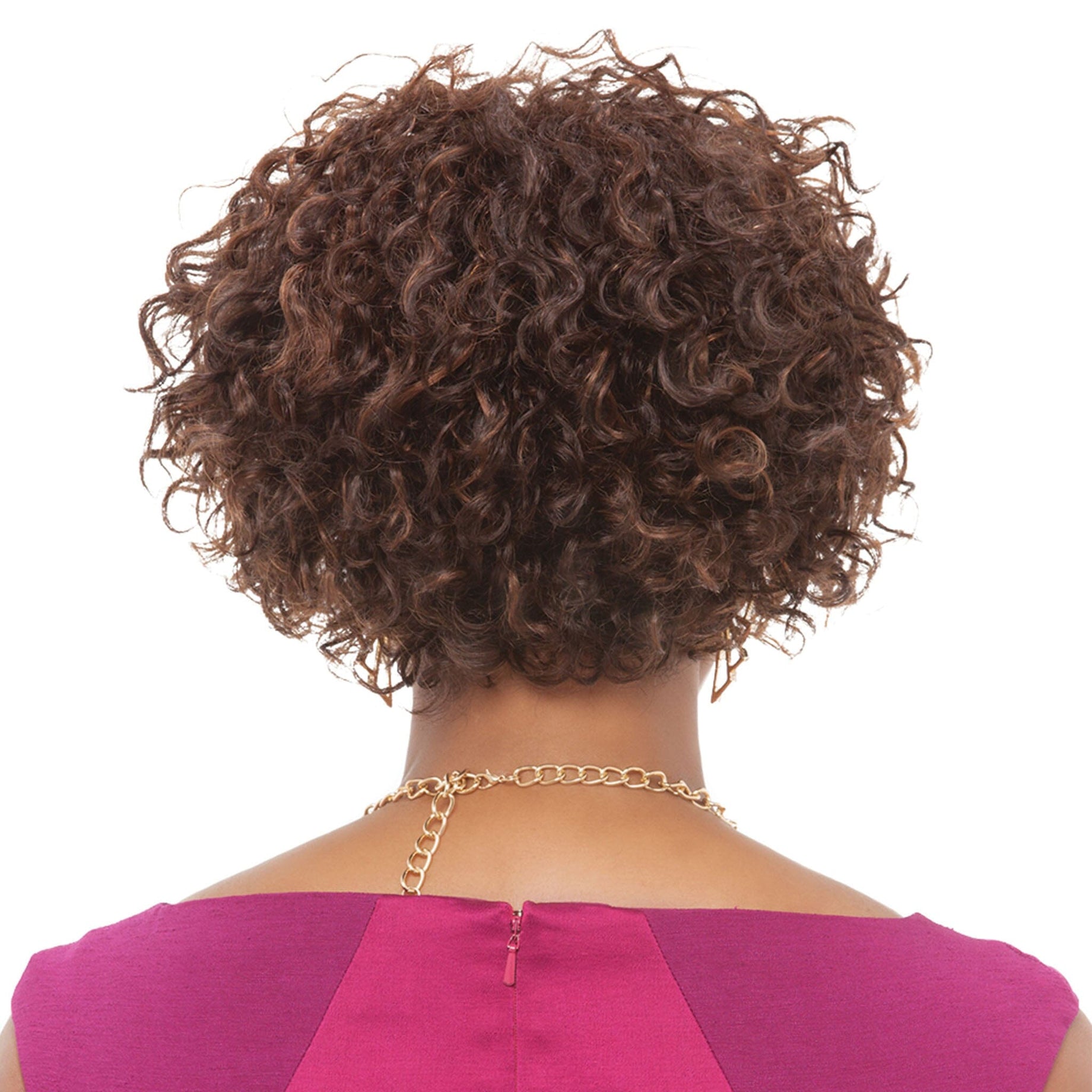 Put On & Go Dark Brown Bob Curly Human Hair Wig