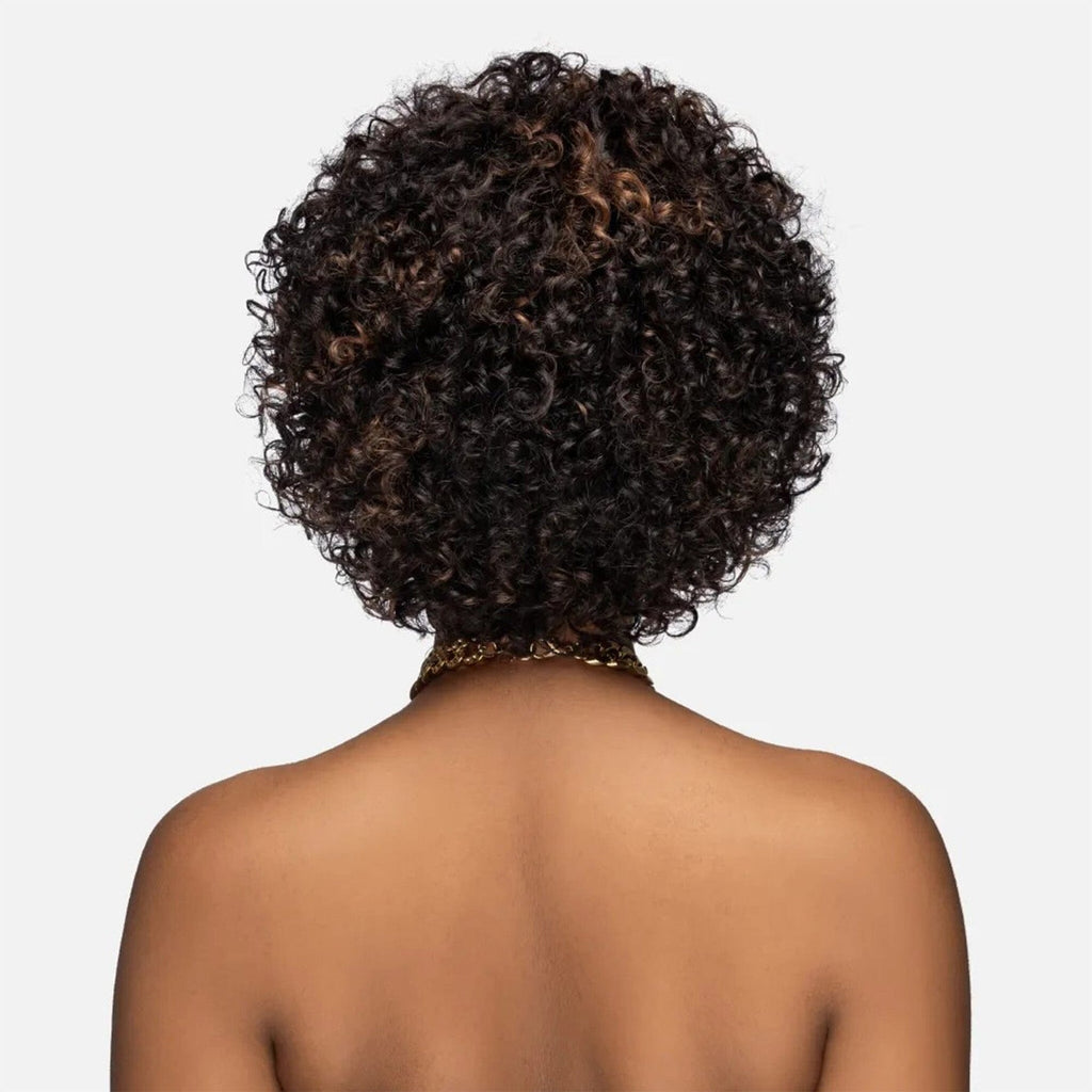 Put On & Go Copper Blonde Highlight Bob Curly Human Hair Wig