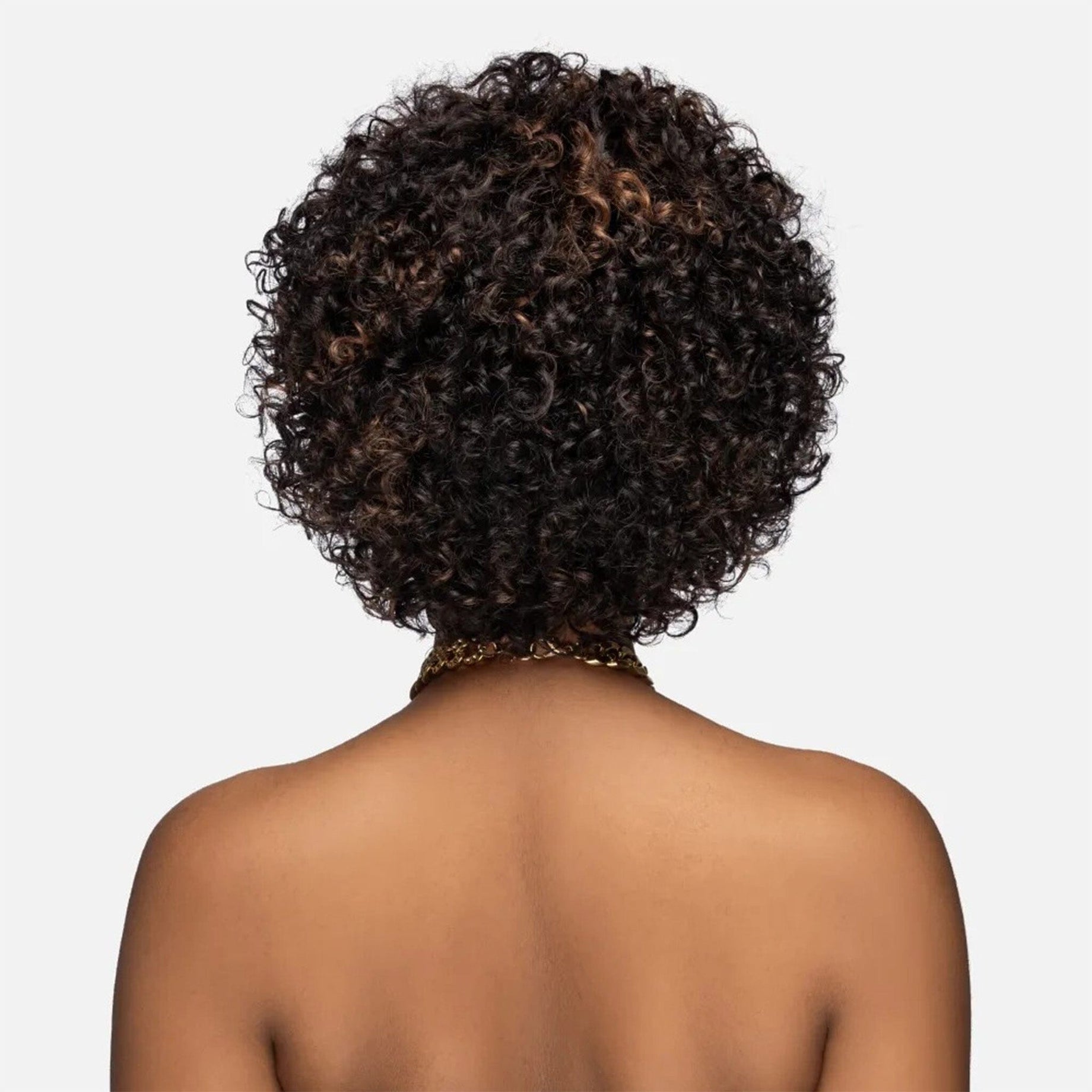 Put On & Go Copper Blonde Highlight Bob Curly Human Hair Wig