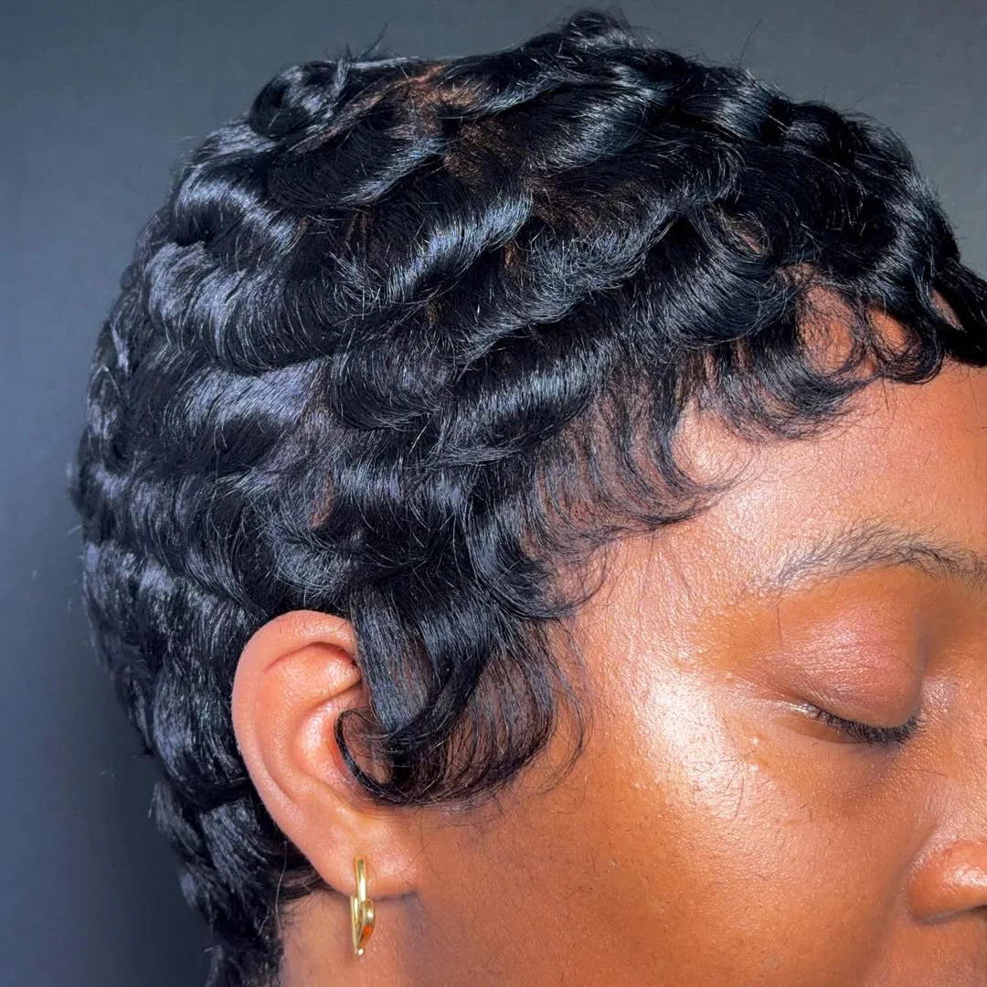 Elle Vane Glueless Full Lace Wave Short Pixie Cut Wig