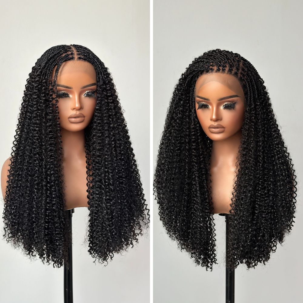 Full Lace Knotless Micro Twists Braided Wig With Invisi Drawstring