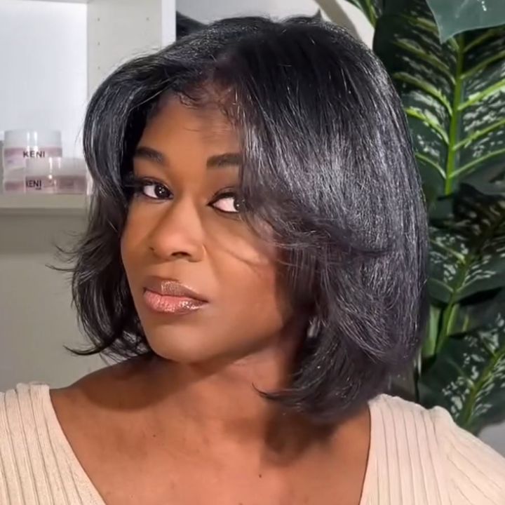 Elle Vane Layer Cut Short Straight Bob 13x4 Lace Frontal Wig