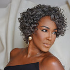 Put On & Go Salt And Pepper Pixie Cut Curly Wig