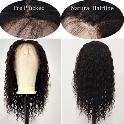 13x4 Lace Front Human Hair Wigs Water Wave With Baby Hair