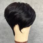 Elle Vane Put On & Go Glueless Black Side Bangs Pixie Cut Wig