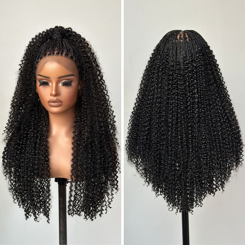 Full Lace Knotless Micro Twists Braided Wig With Invisi Drawstring