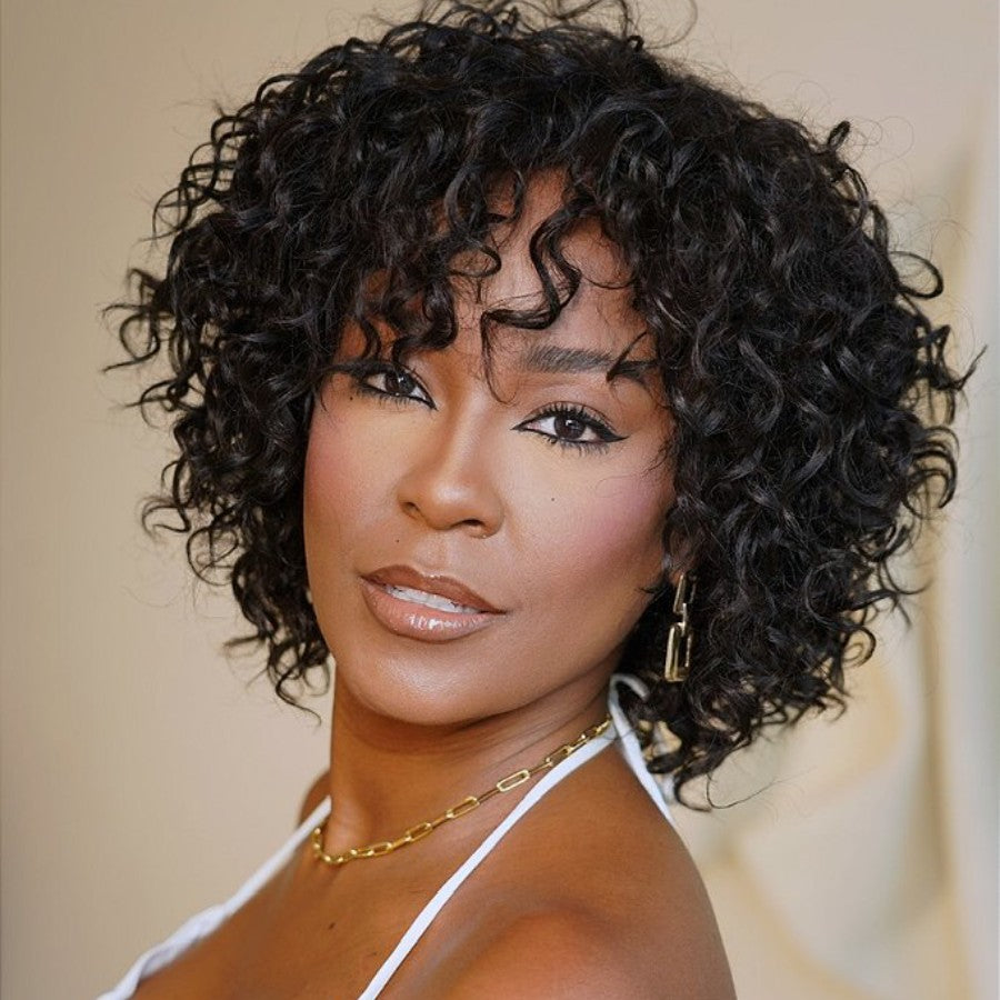 Elle Vane Put On & Go Short Pixie Cut Curly Bob Wig