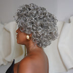 Put On & Go Salt And Pepper Pixie Cut Curly Wig