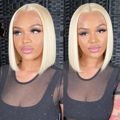 613 Blonde Bob Wig Straight 13×4 HD Lace Wig