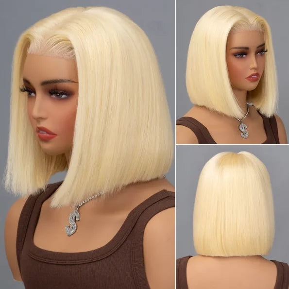 613 Blonde Bob Wig Straight 13×4 HD Lace Wig