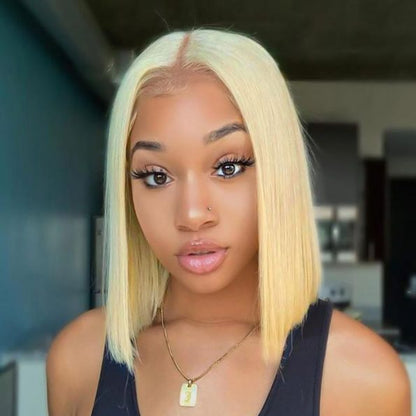 613 Blonde Bob Wig Straight 13×4 HD Lace Wig