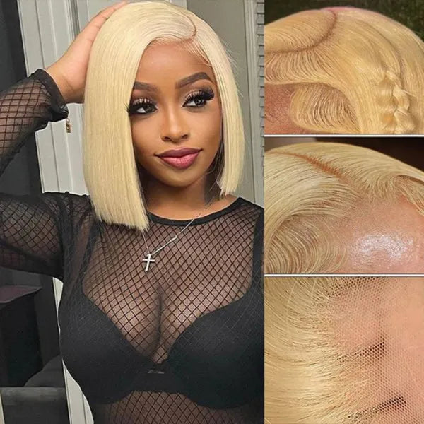 613 Blonde Bob Wig Straight 13×4 HD Lace Wig