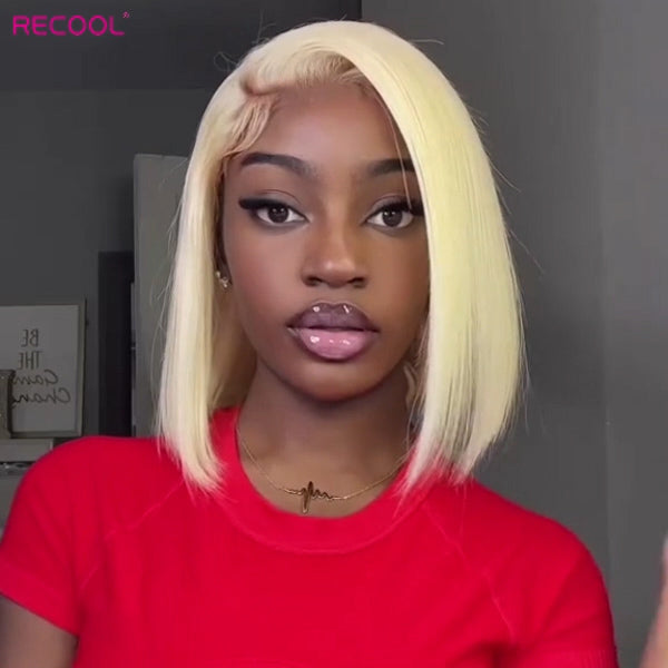 613 Blonde Bob Wig Straight 13×4 HD Lace Wig